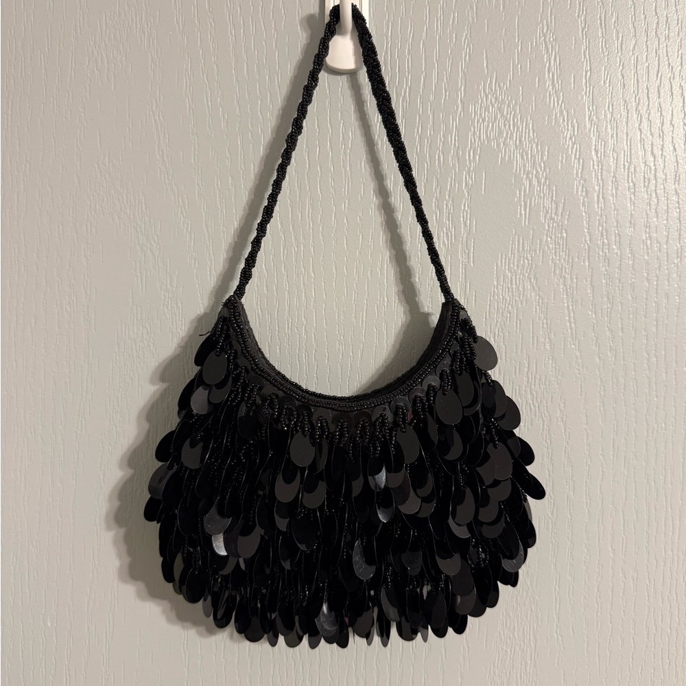 Small black evening bag